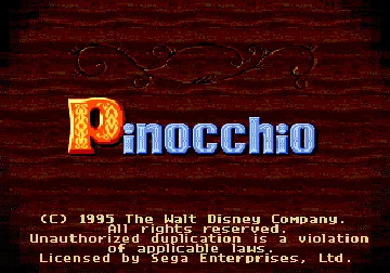 Pinocchio (Europe) screen shot title